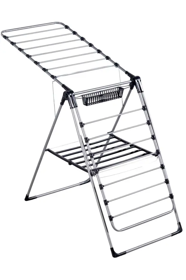 Lüx Mandal Sepetli Borulu Çamaşır Kurutmalık Çamaşır Askılığı